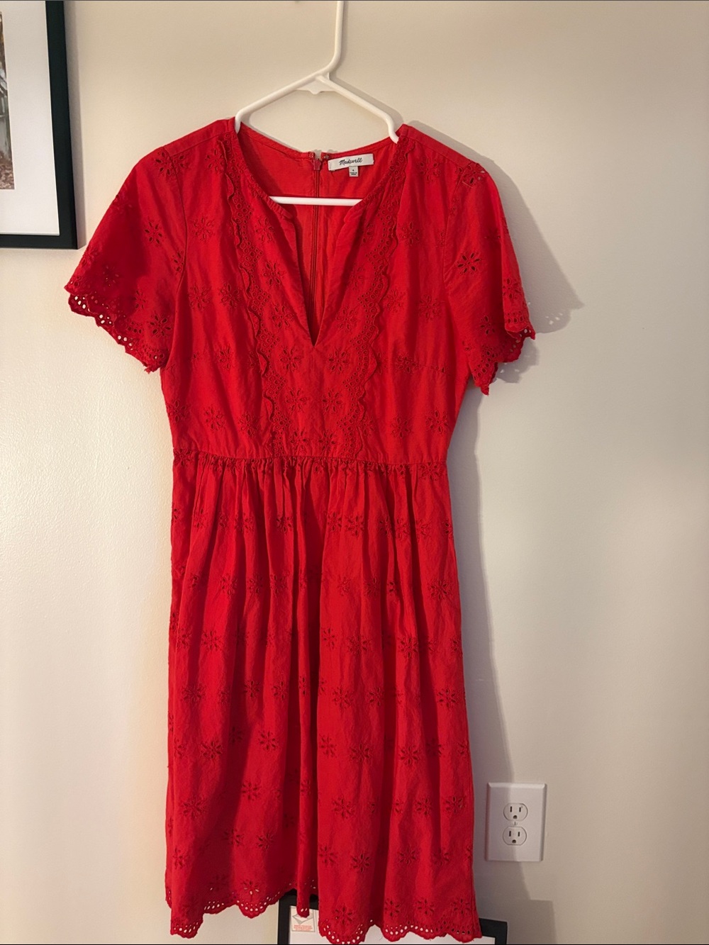 Madewell - Red Eyelet Dress